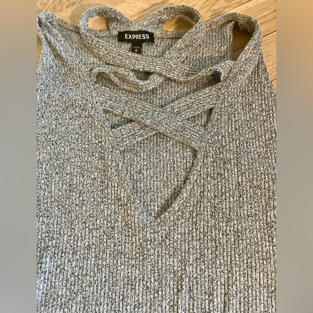 EXPRESS Criss-Cross Sleeveless Bodysuit Blouse Sz Med